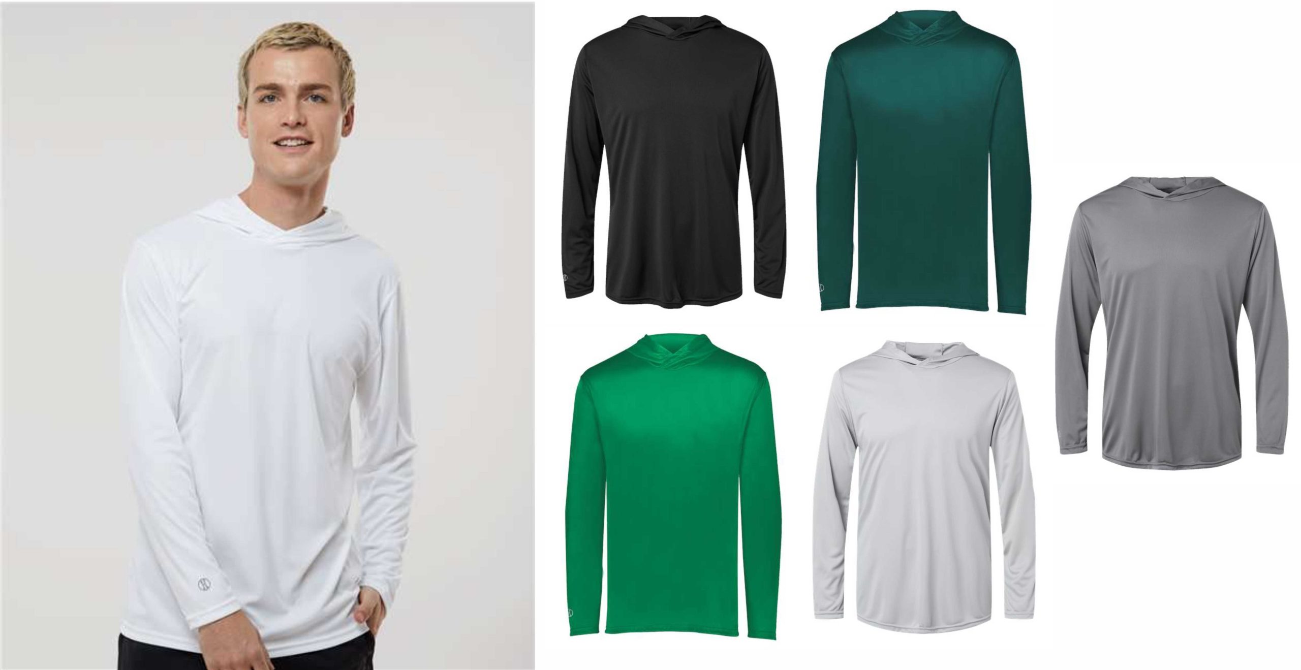 Holloway Men's Momentum Hooded Long Sleeve T-Shirt - 222830 (adult UV Protection)